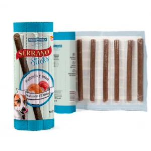 Serrano Sticks Salmon and Tuna меки пръчици с вкус на сьомга и риба тон, 16 бр
