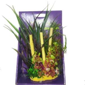 Изкуствено растение Lagarosiphon madagascariensis Red & bamboo, 20 см